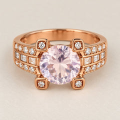18K Rose Gold Plated Statement Ring — Rosavelle - Sable & Red