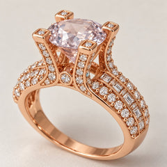 18K Rose Gold Plated Statement Ring — Rosavelle - Sable & Red