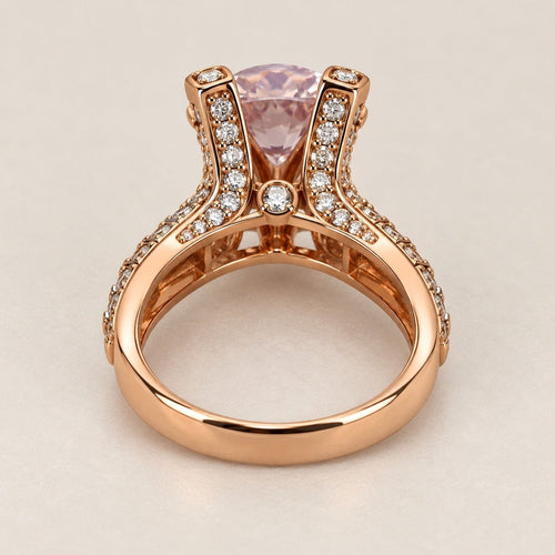18K Rose Gold Plated Statement Ring — Rosavelle - Sable & Red