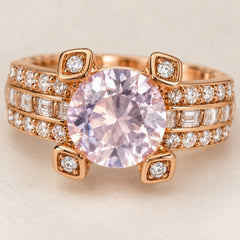18K Rose Gold Plated Statement Ring — Rosavelle - Sable & Red