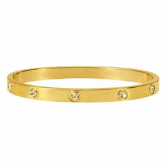 18k Yellow Gold Love Bangle Bracelet with Diamonds - Sable & Red