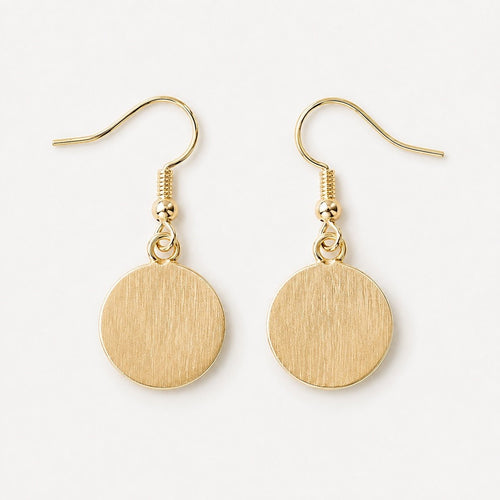 18k Yellow Gold-Plated Crushed CZ Mosaic Round Drop Earrings - Sable & Red