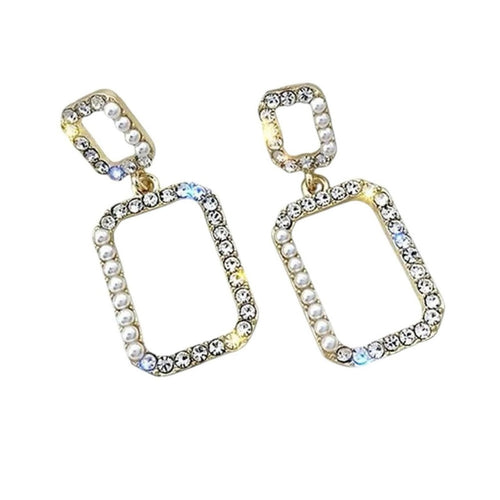 Tuckernuck Square Pearl and Crystal Drop Earrings