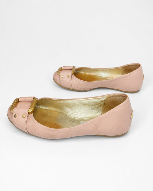 Jimmy Choo Women’s Blush Pink Leather Ballet Flats Size 36 / 6