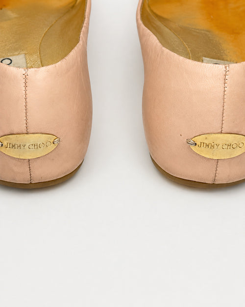 Jimmy Choo Women’s Blush Pink Leather Ballet Flats Size 36 / 6