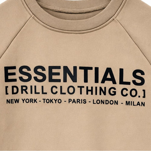 Essentials Oversized Sweatshirt M in Neutral Cobblestone Crewneck Pullover