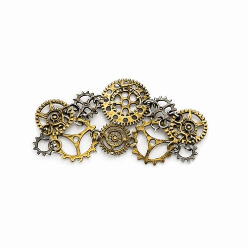 Steampunk Gear Craft Piece in Gold and Silver