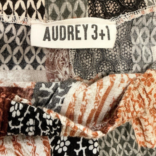 Audrey 3+1 Boho Patchwork Off-Shoulder Tunic Dress – Size Medium
