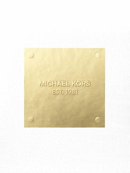 Michael Kors Est. 1981 4pcs Gift Box Set White Alligator Exterior Gold Interior