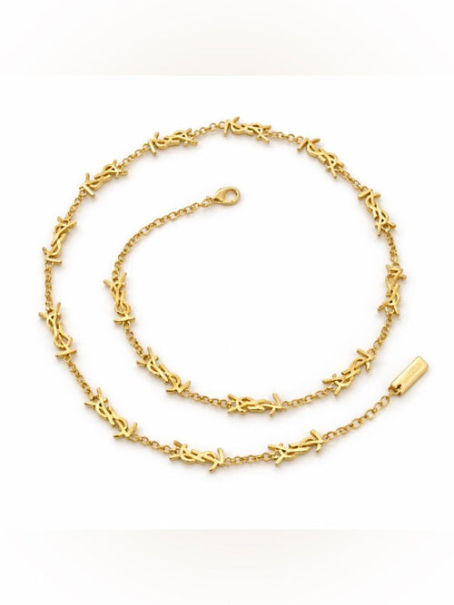Yves Saint Laurent Gold YSL Cassandre Link Station Chain Necklace