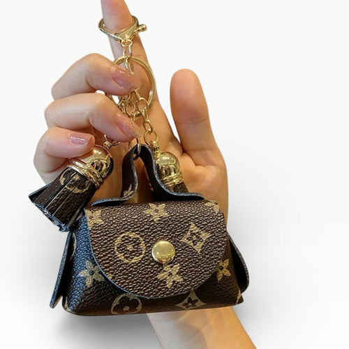 DESIGNER Brown and Gold Monogram Bag Charm