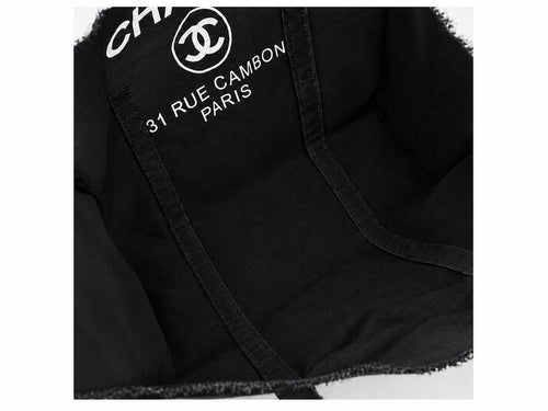 CHANEL VIP Coco Mark 31 Rue Cambon Cream & Black Canvas Tote Bag - Reversible - Sable & Red