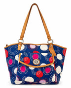 Coach Polka Dot Leah Tote Shoulder Bag Blue Multicolor F14667