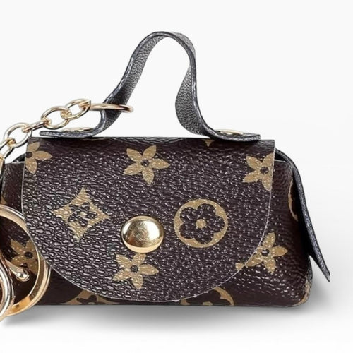 DESIGNER Brown and Gold Monogram Bag Charm