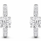 Zales 1.50 cttw Diamond Huggie Hoop Earrings, 925 Sterling Silver