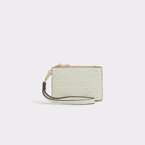 ALDO Ranaleraenx Bone White Cream Wallet Wristlet Card Holder - Sable & Red