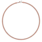18k Rose Gold Herringbone Chain Necklace | Sleek Flat Snake Chain | Stackable