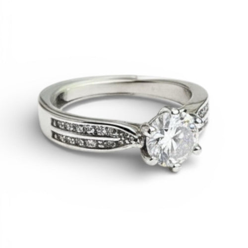 Round Cut Diamond 1ct 925 Sterling Silver Women's Engagement Ring Size 6