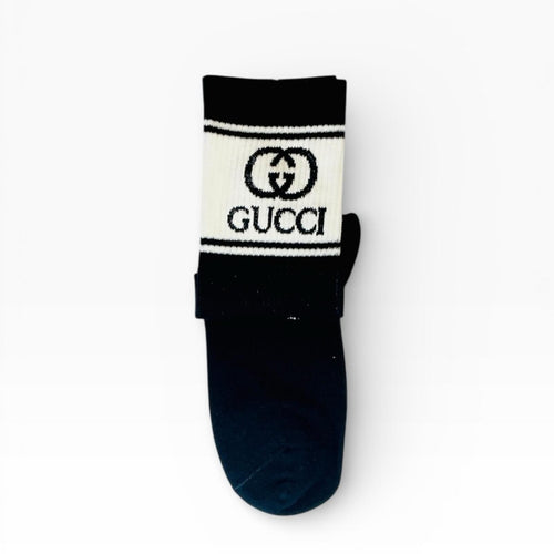 Gucci GG Logo Cotton-Blend Socks in Black and White