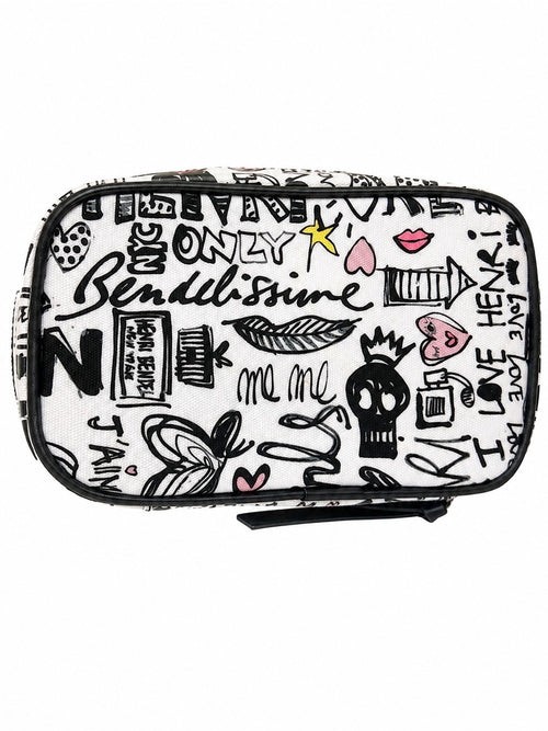 Henri Bendel West 57th Graffiti Print Travel Jewelry Cosmetic Case Zip Pouch