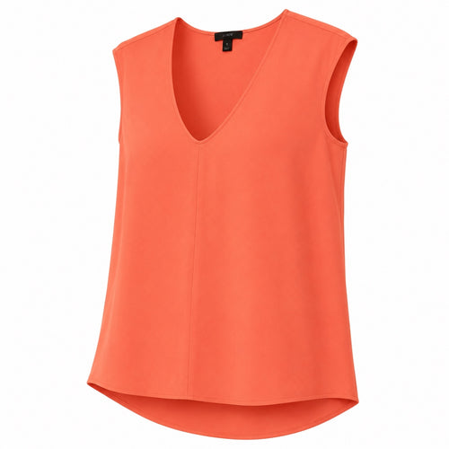 J.Crew Sleeveless V-Neck High Low Blouse Coral Size 0