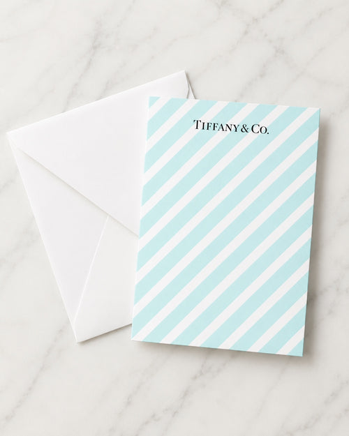 Tiffany & Co. Striped Blank Greeting Card with White Envelope 5x7
