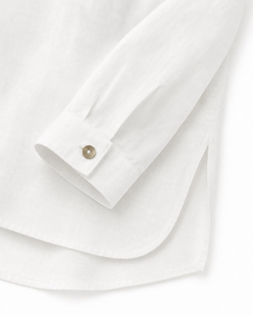 Jones New York White 100% Linen High-Low Zip Tunic Top Large