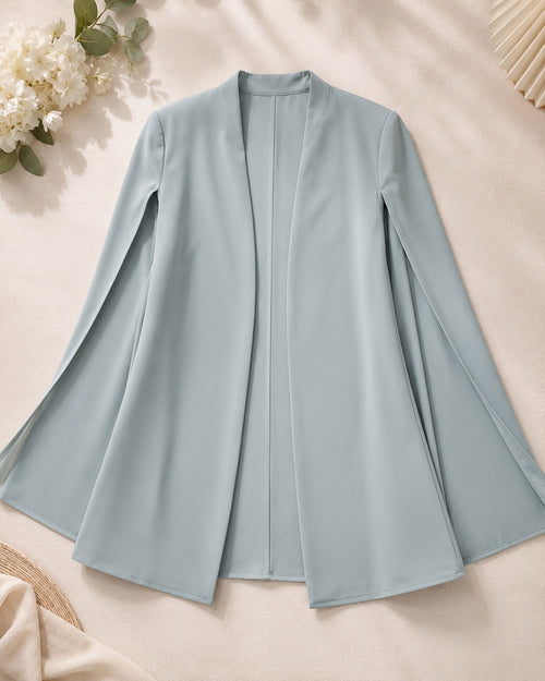 Women’s Aqua Cape Blazer Size Small/4 Open Front Elegant Jacket
