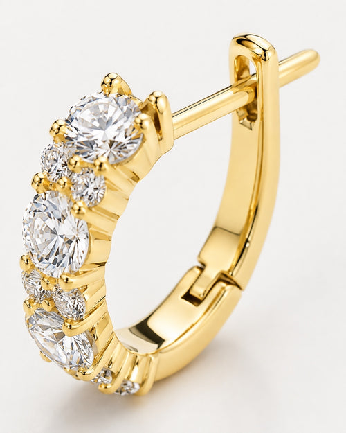 Gold Vermeil-Look 5A CZ Huggie Hoop Earrings