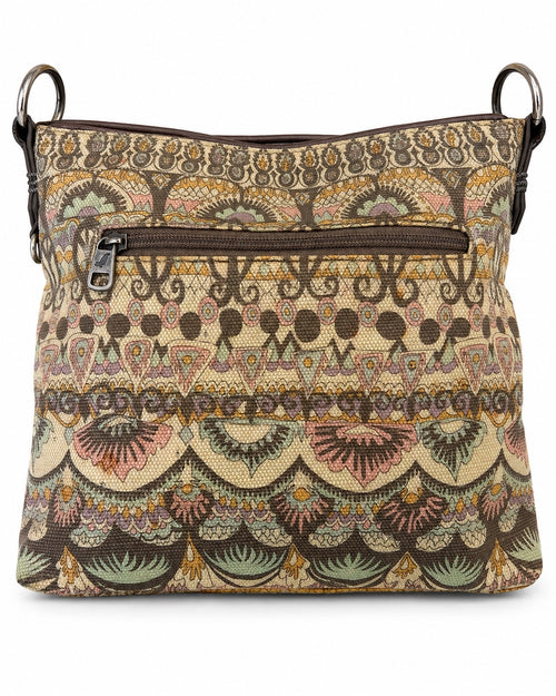 Sakroots Artist Circle Basic Crossbody Bag One World Elephant Print Coated