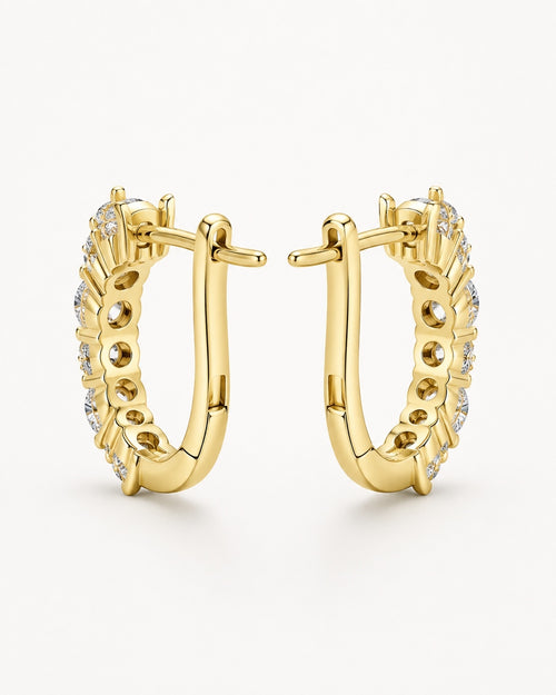Gold Vermeil-Look 5A CZ Huggie Hoop Earrings