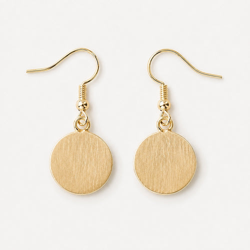 18k Yellow Gold-Plated Crushed CZ Mosaic Round Drop Earrings