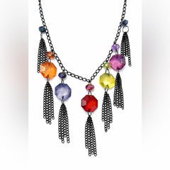 Carol Dauplaise Multicolor Statement Necklace - Sable & Red
