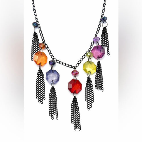 Carol Dauplaise Multicolor Statement Necklace - Sable & Red