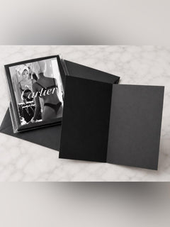 Cartier Graphic Print Black Greeting Card Set w/ Envelope | Blank Inside - Sable & Red