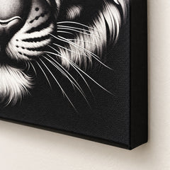 CHANEL Tiger Canvas Wall Art 18x18 Black White Fashion Home Decor - Sable & Red