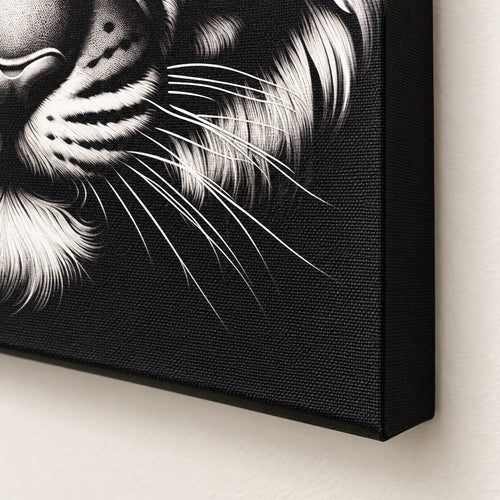CHANEL Tiger Canvas Wall Art 18x18 Black White Fashion Home Decor - Sable & Red
