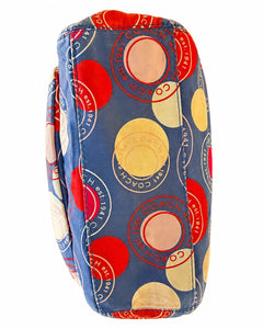 Coach Polka Dot Leah Tote Shoulder Bag Blue Multicolor F14667 - Sable & Red
