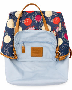 Coach Polka Dot Leah Tote Shoulder Bag Blue Multicolor F14667 - Sable & Red