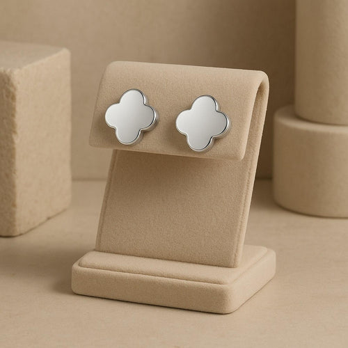Tuckernuck Silver Clover Stud Earrings