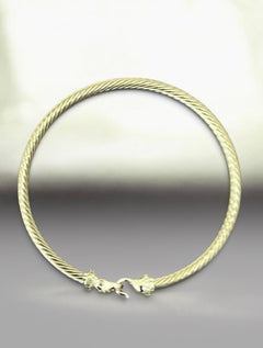 David Yurman Diamond Buckle Cable Bracelet 3mm Sterling Silver M - Sable & Red