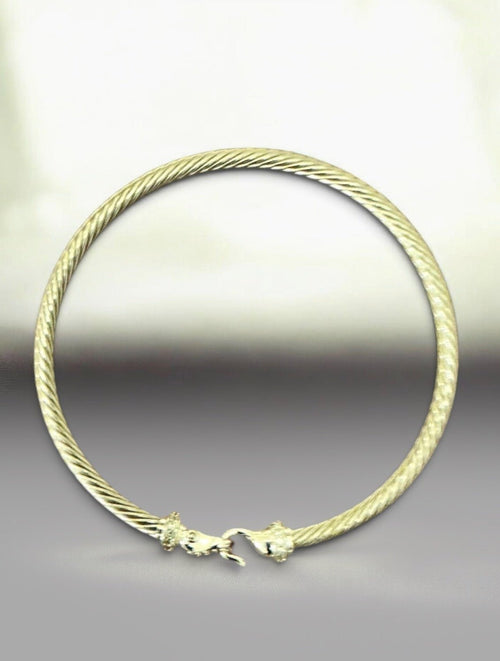David Yurman Diamond Buckle Cable Bracelet 3mm Sterling Silver M - Sable & Red