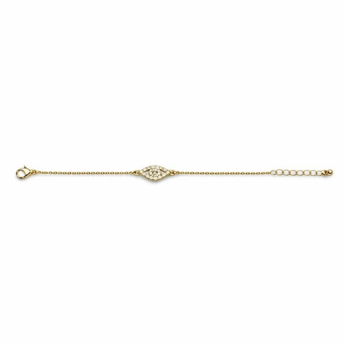 Swarovski Yellow Gold & Sterling Silver Anklet - Crystal Evil Eye Amulet