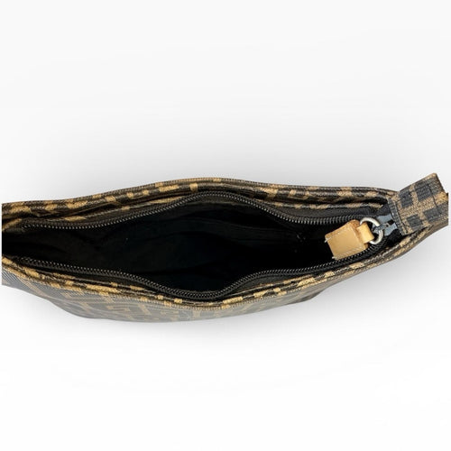 Designer Patterned Brown & Black Shoulder Bag - Sable & Red