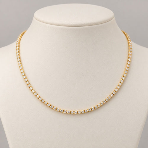 Ellie Vail Camden CZ Tennis Choker Necklace Gold Tone 16–20” - Sable & Red