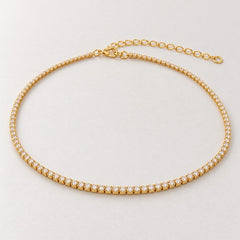 Ellie Vail Camden CZ Tennis Choker Necklace Gold Tone 16–20” - Sable & Red