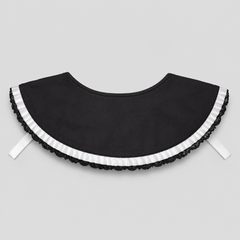 Élodie Noir Black Lace Detachable Collar - Sable & Red