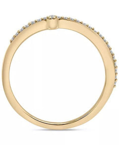 Esme 14K Gold Plated Sideways Cross Ring Cubic Zirconia - Sable & Red