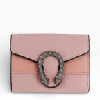 DESIGNER Women's Wallet with Metal Buckle in Pink