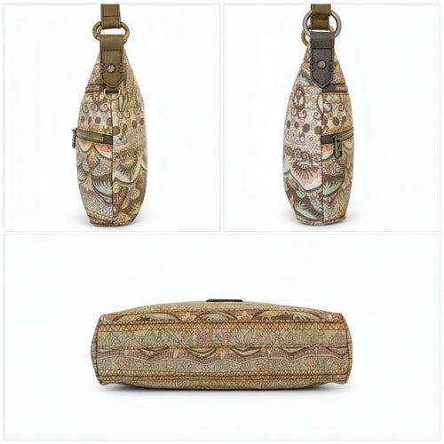 Sakroots Artist Circle Basic Crossbody Bag One World Elephant Print Coated